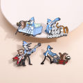 Funny Cartoon Regular Show Pins Brooch Cute Animal Raccoon Rigby And Cyanocitta Cristata Mordecai Badge Enamel Lapel Pin Cosplay. 