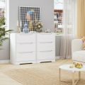 BM-Furniture 3 Drawer Dresser, Wood Chest Drawers Cabinet with Storage for Bedroom, White. 