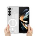 Samsung Galaxy Z Fold 3, Z Fold 4, Z Fold 5 - Magnetic MagSafe Transparent Case - Durable Shock Proof TPU Back Cover. 