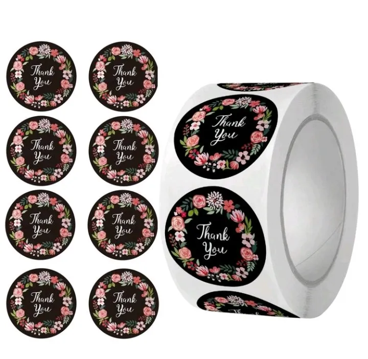 Thank You Stickers Roll of 100pcs 1 inch | Simple and Sincere | Waterproof | 100 Labels for Small Business, Packaging, Mailer Seal Stickers | Multicolour