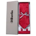 Solid Black Plaid Men's 8cm Polyester Neck Tie Handkerchief Cufflinks Set with Gift Box Tie Clip Birthday Anniversary Gift. 