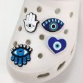 8 Pieces Cartoon Evil Eye Theme Accessories Set for Shoes, Bags, Wristbands, and Decorations, Removable Creative DIY Accessories. 