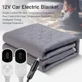 12V Electric Blanket Plush Thicker Heater Heated Mattress Thermostat Travel Heating Mat Winter Body Warmer For RV SUVs Car.