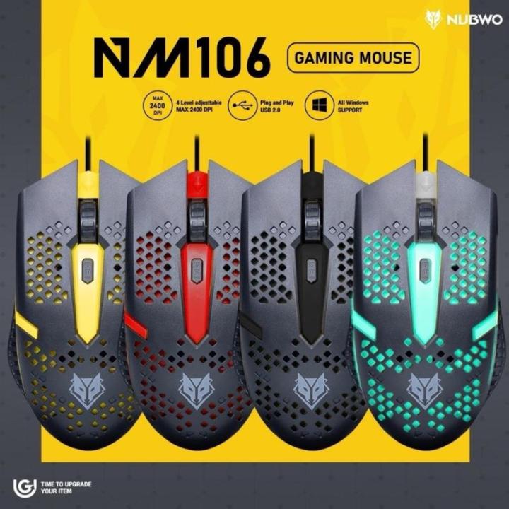 Gaming nubwo nm106 Gaming Mouse Optical Gaming Mouse with 4 DPI lights up to 2400 dpi NM-106
