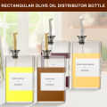 Glass Seasoning Bottle Dispenser 350ml Olive Oil Vinegar Bottle with Sort Sticker Kitchen Gadget Vinegar Container Syrups Bottle. 