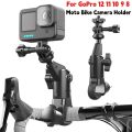 Camera Mount Holder Motorcycle Clip for GoPro 12 11 10 for Insta 360 X2 X3 X4 Action Camera Bike Bicycle Handlebar Stand Bracket.