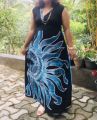 Stylish blue and black batik frock. 