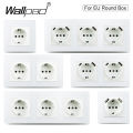 Wallpad EU Standard Single Power Socket Touch Switch Usb Wall Sockets Double Triple Wall Quadruple Glass Sockets. 