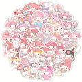 🎀 25PCS Kawaii My Melody Anime Stickers – Cute Sanrio Style Decal Set for Laptop, Guitar, Water Bottle & Scrapbooking. 