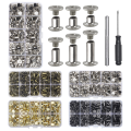 110Sets Screws Leather Rivets Binding for Decorate and Repair Leather Craft Belt Bag Shoes Purse Bookbinding (M5*4,5,6,8,10,12).