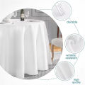 White Round Tablecloths Overlay Cover, Smooth Fabric Table Cloth, Wedding Party, Hotel Decor, Multi Size Optional, 145-335cm. 