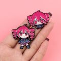 2pcs Anime Kasane Teto Enamel Pin Cartoon Characters Cute Girl Brooch Manga Badges for Backpack Clothes Lapel Decorative Props.