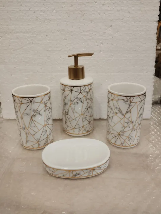 4%20Pcs%20-%20Ceramic%20Bathroom%20Accessories%20Set%20with%20Soap%20Holder,%20Toothbrush%20Holder,%20Soap%20Dish-%20White%20Black%20Color%20-%20Image%205