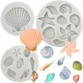 3PCS Ocean Themed Cake Decoration With Silicone Mold, Conch, Starfish, Coral Baking Mold, Chocolate Candy Polymer Production. 