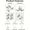 16/32/64Pcs Shelf Bracket, Self Tapping Screws Bracket Shelf Support Pegs, Glass Wood Shelf Peg Heavy Duty Floating Shelf Bracke.