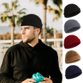 Winter Knitted Hat Warm Outdoor Sport Cold Protection Running Beanie Cap Elastic Thermal Cycling Skull Roll-up Cuffed Cap.