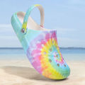 Tie-dye Pattern Clog, Garden Shoes, Lightweight EVA Mules, Non-slip Sandals, Breathable Slip-On Shoes for Indoor Outdoor 666.