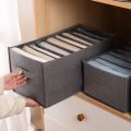 6 Grids Washable Wardrobe Clothes Organizer, Jeans Compartment Storage Box, Clothes Drawer Mesh Separation Box, Portable Foldable. 