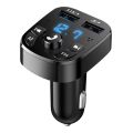 Car Hands-free Bluetooth-compaitable 5.0 FM Transmitter Car Kit MP3 Modulator Player Handsfree Audio Receiver 2 USB Fast Charger.