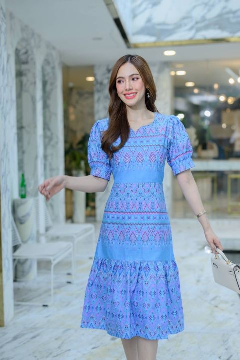 Lanna-Thai%20fabric%20dress%20(size%2036%20")%20Thai%20cotton%20fabric,%20work%20wear,%20very%20beautiful%20work.%20-%20Image%209