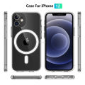 Ultra Clear Magnetic Circle Phone Case on For Magsafe IPhone 15 12 11 13 14 Pro Max Mini XS XR 8Plus SE 2020 IPone Macsafe Cover.