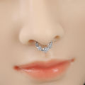 Cubic Zirconia Flower Hinged Segment Nose Ring piercings Stainless Steel Nose Hoop Septum Clicker Earrings Piercing Jewelry.