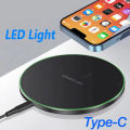 VIKEFON LED Light Wireless Charger Pad For iPhone 17-12 Pro Max AirPods 4/3 Pro2/1 Fast Charging Station.