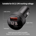 For Starlink Mini Power Cable 10FT 3M 12V-24V Cigarrete Adapter to DC Power Cable with USB Type-C Port and Voltmeter.