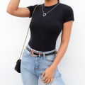 Casual Basic Black White Bodysuit Women Summer Short Sleeve Woman Body Top Cotton Bodycon Jumpsuit Romper Ladies 2020. 