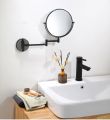Dressing Mirror Wall Mounted 8 Inch Magnifying Two-sides Mirror Space Aluminum Black  Makeup Mirror Cosmetic Lady . 