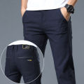 Classic Soft Grinding cotton Pants Men Business Casual Pants 2023 Autumn New Straight Slim Fashion Gray Black Brand Trousers. 