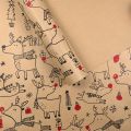 1 Roll Christmas Wrapping Paper - Cute Deer Design, Planners And Brokers, Suitable for Presents, Handmade Gifts, Gift Wrapping.