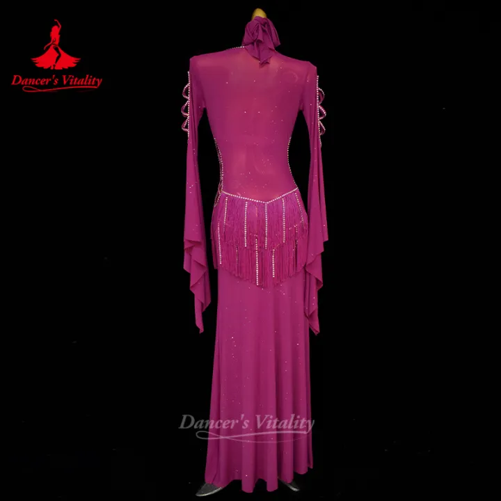 Belly%20Dancing%20Performance%20Robes%20for%20Women%20%20Fringe%20Robe+senior%20AB%20Stones%20Bra+headscarf%203pcs%20Adult%20Shaabi%20Balady%20Saidy%20Outfit%20-%20Image%203