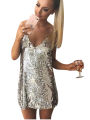 Deep V Neck Autumn Silver Sequined Backless Dress Women Off Shoulder Mini Dress Christmas Party Club Strap Dresses Vestidos.