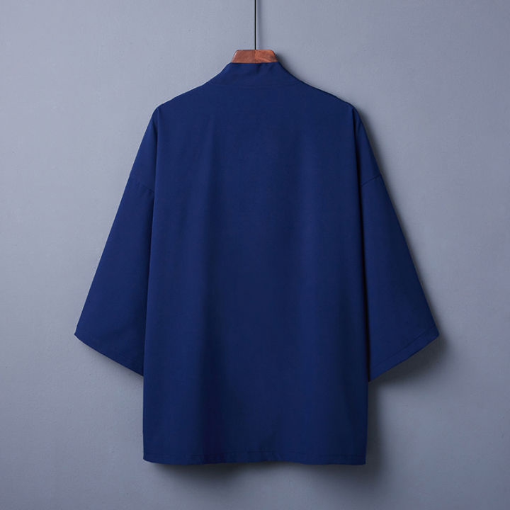 Japanese-Style%20Hong%20Kong%20Retro%20Loose%20Solid%20Color%20Versatile%20Kimono%20Cardigan%20Haori%20Chinese-Style%20Improved%20Hanfu%20Anime%20Cosplay%20Jacket%20Beach%20Cover-Up%20Sun%20Protection%20Clothing%20-%20Image%202