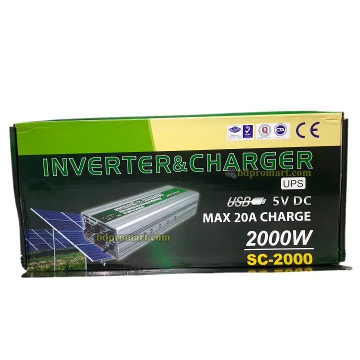 2000W IPS Inverter & Battery Charger SC-2000 DC 12V to AC 220V 2000w Inverter & Charger