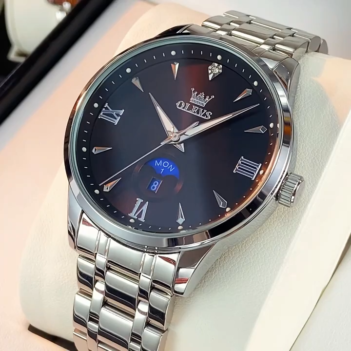 Olevs 3646 Stainless Steel Analog Wrist Watch For Men