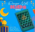 Soft Velvet Kids Prayer Mat 40x60 cm Polyester Embossed Janamaz Rug. 