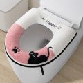 1pc Thickened U-Shaped Toilet Seat Cover Zipper Style Toilet Seat Pad Winter Waterproof Seat Pad Household Thick Toilet Pad.