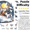 3D Wooden Puzzle: Enchanted Wolf Forest - Premium Craft & Fun A  for Your Lover, Home Decoration Craft Pendant. 