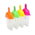 4PCs Ice Lolly Moulds with Straw, Kids Ice Lolly Moulds Reusable, Healthy Fruit Plastic Popsicle Molds with Sticks, Kids Ice Lolly Maker for Frozen Juice, Smoothies, 16cm. 