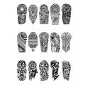 5pcs Waterproof Temporary Tattoo Sticker Mechanical Totem Black Maori Robot Soldier Body Art Arm Fake Tattoos Sleeve Women Men. 