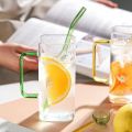 Premium-Square Mason Jar 400ml - Elegant Glass Container for Storage, Preservation and Decor, Airtight Lid, Versatile and Stylish Jar,Milkshake, Coffee & Juice Jar with Straw (Set of 1). 