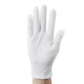 1 Pair White Cotton Full Finger Gloves Etiquette Waiter Driver Jewelry Working Gloves.