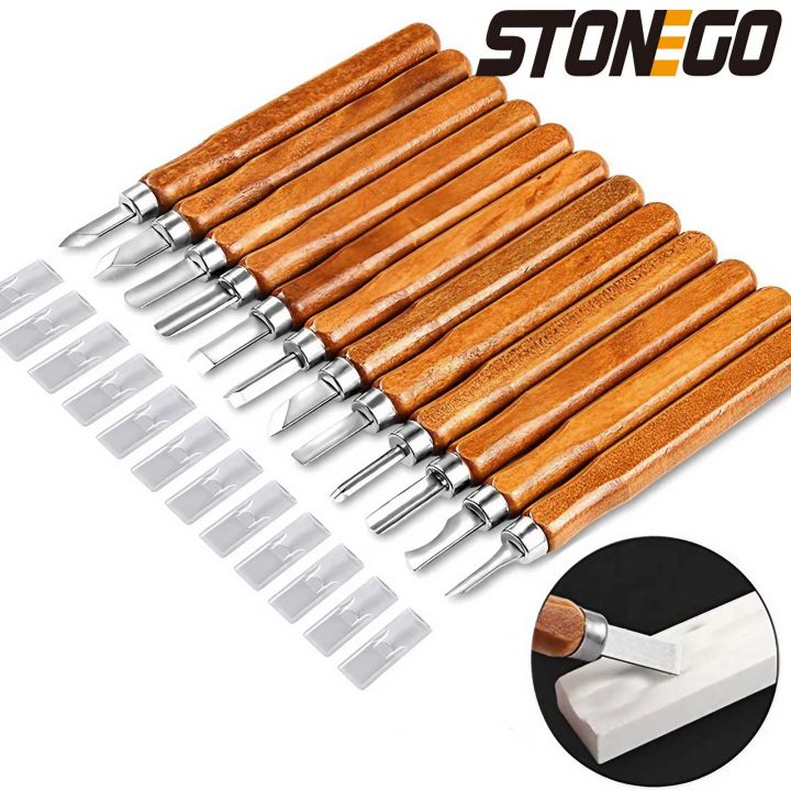 STONEGO Wood Carving Chisels Wood Carving Tools Woodworking Engraving Olive e Craft e Tool Set