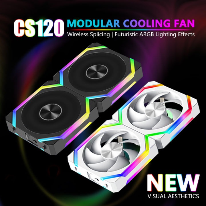 JUMPEAK CS120 ARGB Cooling Fan 240mm Modular Stackable Splicing PWM ...