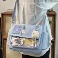 Y2K Japanese Harajuku School Bags for Teenage Girls New 2024 Transparent Itabag Crossbody Bag DIY Badges Display Plate Ita Bag. 