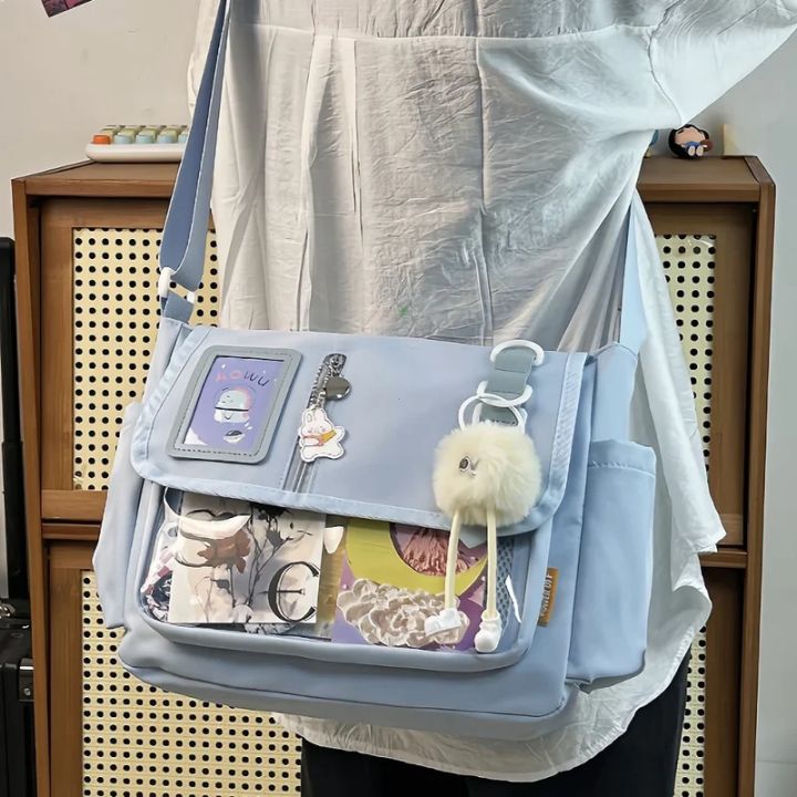 Y2K%20Japanese%20Harajuku%20School%20Bags%20for%20Teenage%20Girls%20New%202024%20Transparent%20Itabag%20Crossbody%20Bag%20DIY%20Badges%20Display%20Plate%20Ita%20Bag%20-%20Image%202