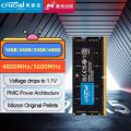 Crucial RAM 8GB 16GB 32GB DDR5 4800MHz 5600MHz 262-Pin SO-DIMM 1.1V CL40 CL46 For Laptop Memory. 