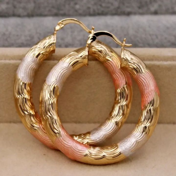 Golden Hoop Earrings Bohemian Style Alloy Earrings Exquisite Women's Daily Casual Earrings